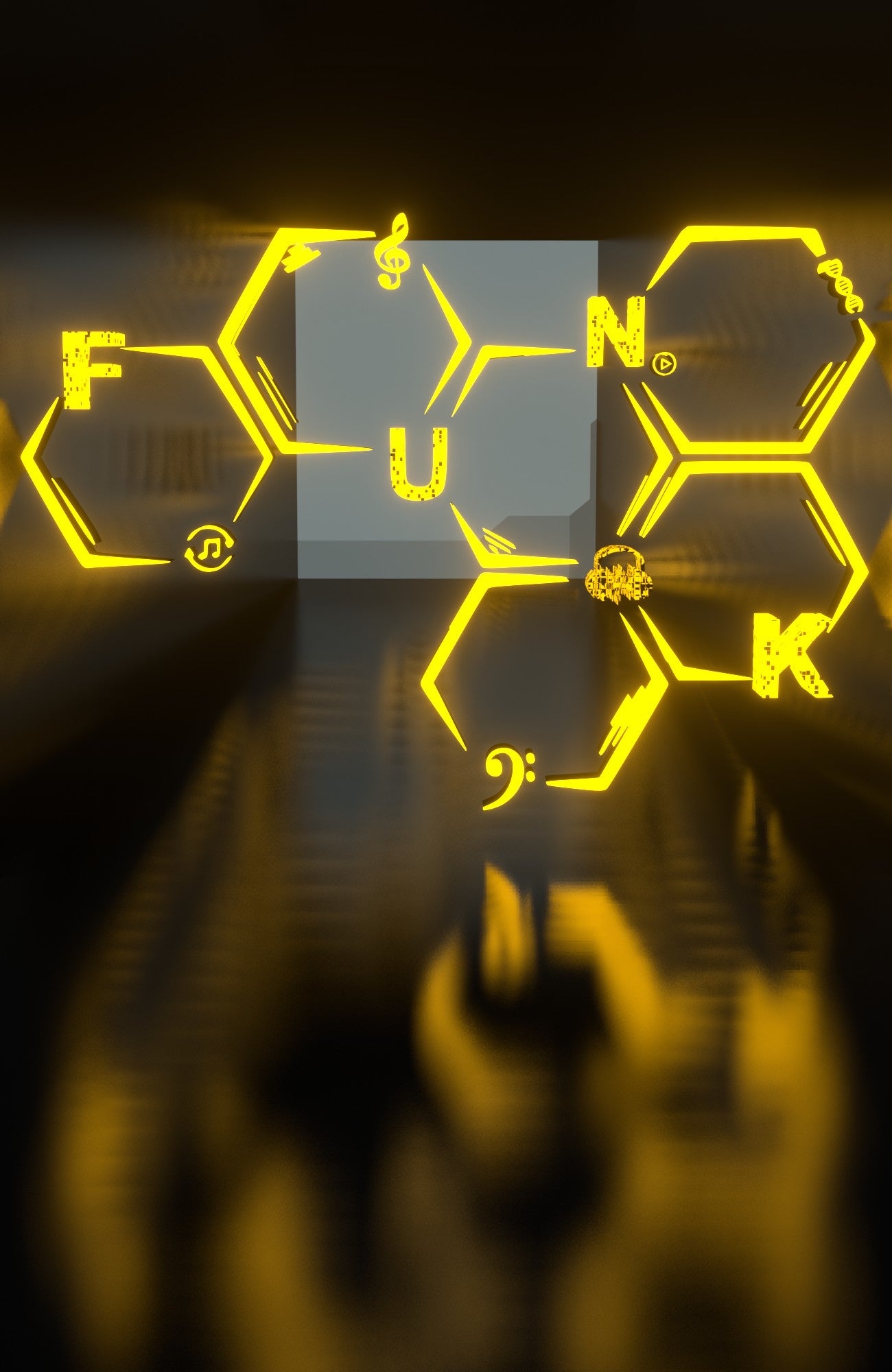 Funk Molecule - Gold print